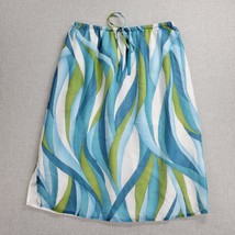 Vintage Tess Womens Skirt Size M Blue Green White Abstract Print Knee Le... - $16.70