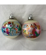 Lot Of 2 Vintage Walt Disney Goofy Ducklings Christmas Ball Ornaments Gl... - £19.72 GBP