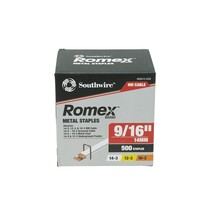 Southwire SMS916-500B, 500 Piece 9/16-inch Romex Metal Staples, Silver - £14.38 GBP