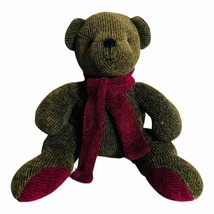 Pottery Barn Bear Plush Nicholas Green with Purple Scarf Toy Collectible vintage - £25.93 GBP