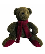 Pottery Barn Bear Plush Nicholas Green with Purple Scarf Toy Collectible... - £26.13 GBP