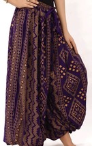 GOLD AND PURPLE ASSUIT PRINT ATS REN FAIRE GYPSY PANTALOONS - $79.19