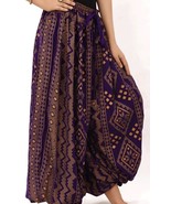 GOLD AND PURPLE ASSUIT PRINT ATS REN FAIRE GYPSY PANTALOONS - $107.83 CAD