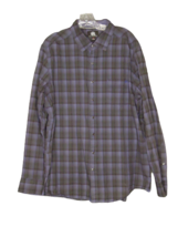 Rock &amp; Republic Button Down Blue/Black Long Sleeve Plaid Shirt Mens Size XL - $16.82