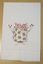 Patience Brewster Krinkles Hearts &amp; Roses Valentine Gift Box Tea bar hand towel - £30.55 GBP