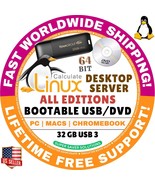 CALCULATE LINUX OS, ALL VERSIONS, LIVE/FULL,  BOOTABLE USB/DVD 64-BIT FA... - $168.17 MXN+