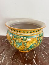 Grande Cachepot siciliano in ceramica smaltata Santo Stefano di Camastra... - $7,006.42 MXN