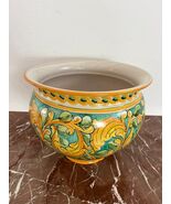 Grande Cachepot siciliano in ceramica smaltata Santo Stefano di Camastra... - $377.47