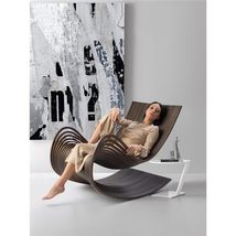 Contemporary Italian Slice Rocking Chair  Artistic Sculptural Lounge Ch... - $1,960.00
