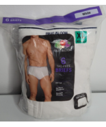 6 Fruit of the Loom Tag Free Briefs Set White Cotton Underwear XL 40-42 ... - $18.99