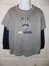 NIKE Dri-FIT FOOTBALL Gray Layered T-Shirt  Size 6 Boy&#39;s EUC - £11.08 GBP