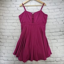 Contempo Casuals Dress Womens Sz XL Pink Skater Mini Sundress Fit And Fl... - $14.84
