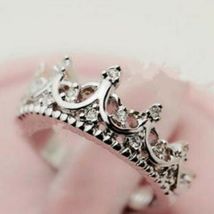 0.50Ct Round Cut Diamond Princess Crown Tiara Ring Band 14k White Gold Finish    - £63.92 GBP