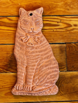 Made in Portugal Large Terra Cotta Tabby Kitty Cat Clay Wall Plaque – 10... - £11.90 GBP