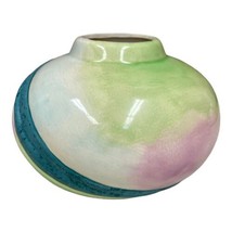 Vintage 1980’s Style Pottery 4” Vase Glossy &amp; Matte Raku Look - £15.78 GBP