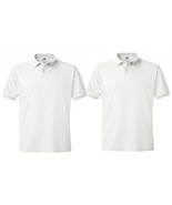 Hanes White Mens 4X-Large EcoSmart Jersey Polo Short Sleeve Casual Shirt... - £13.23 GBP