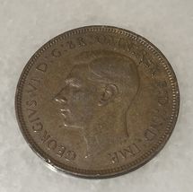 1938 Circulated Great Britain One Penny George VI Bronze World Coin Low ... - $12.08