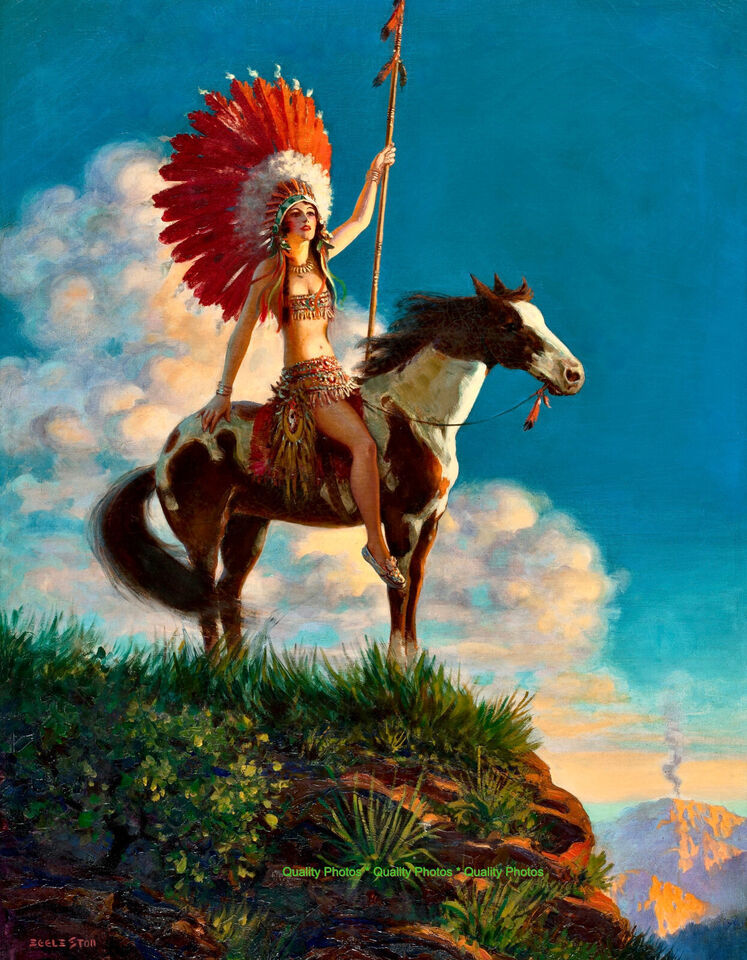 Woman on Horse Red Wing 8.5x11" Photo Print Ed Eggleston Indian Maiden Fine Art