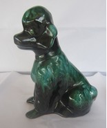 Vintage Blue Mountain Pottery BMP Green Glaze Poodle Figurine - £13.36 GBP
