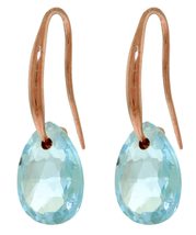 Galaxy Gold GG 14k Rose Gold Fish Hook Earrings with Blue Topaz - £222.31 GBP+