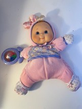 Fisher Price 2002 Brilliant Basics Baby&#39;s First Doll Pink Plush Stuffed w/Rattle - £11.95 GBP