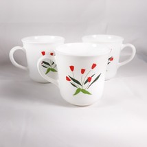 Tulip Cups Mugs Set of 3 Corning Ceramic Casey Flower - £24.82 GBP