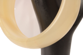 Vintage Natural Onyx Bangle Bracelet Shades of White and Tan 3/4 Inch Wide - $12.34