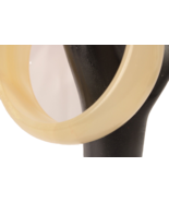 Vintage Natural Onyx Bangle Bracelet Shades of White and Tan 3/4 Inch Wide - $16.97 CAD