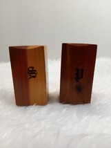 Vintage Miniature Wooden Salt and Pepper Shakers - Sullivan County Wurtsboro, NY - £11.76 GBP