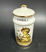 Vintage MJ HUMMEL Paprika Spice JAR Danbury Mint 24K Gold Trim Porcelain - $24.74