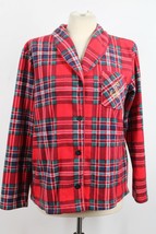 Lauren Ralph Lauren S Red Tartan Plaid Fleece Long Sleeve Pajama Top Crest - £22.40 GBP