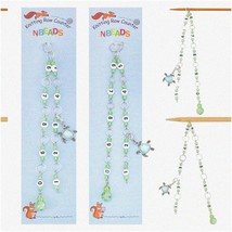 TurtleTally: 2 Pcs Pale Green Knitting Row Counter Chains with Gl Beaded Stitch - £37.75 GBP