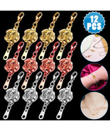 12Pcs Magnetic Clasp Rose-Shaped Connector DIY Jewelry Necklace Locking ... - £17.32 GBP