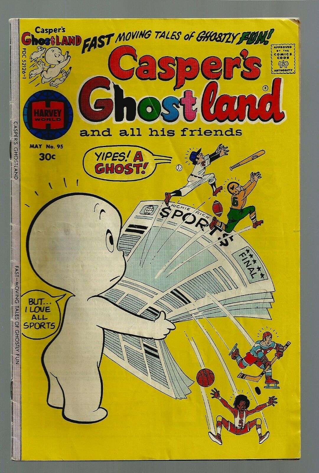 CASPER'S GHOSTLAND  COMIC  Ex+++   #95 1977     - $10.15