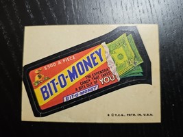 Topps Wacky Packages 6th Series 1974 Bit‑O‑Money Vintage Die Cut Sticker - $18.93 CAD