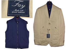 FAY Jacket and Vest Men 52 EU / 42 US / 42 UK FY04 T3P - £203.08 GBP