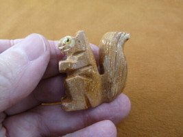 Y-SQU-26) little spotted SQUIRREL stone carving SOAPSTONE PERU love squi... - $8.59