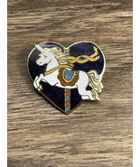 Vintage Gift Creations Unicorn Carousel Horse Enamel Lapel Pin Pinback KG - $98.99