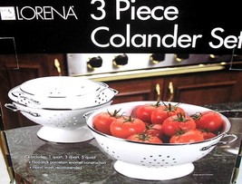  Colander 3 Piece Set Strainer Kitchen Dining Bar Sifters Buffet Server - £28.94 GBP+