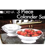 Colander 3 Piece Set Strainer Kitchen Dining Bar Sifters Buffet Server - €31,89 EUR+