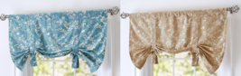 NEW Floral Bow Accent Window Valance 46 x 26 inches taupe or colonial blue - £7.77 GBP