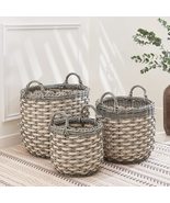 Set of 3 CATLEZA 12.6-inch, 15-inch and 17.7-inch Stackable Hand Woven W... - $2,541.57 MXN
