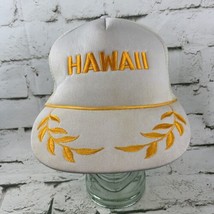 Vintage Hawaii White Trucker Hat Cap Vented Snapback Polyester - $29.69