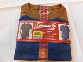 Coleman Men&#39;s 2 Pack Size L Rugged Workwear Short Sleeve Pocket Tee T Sh... - £16.25 GBP