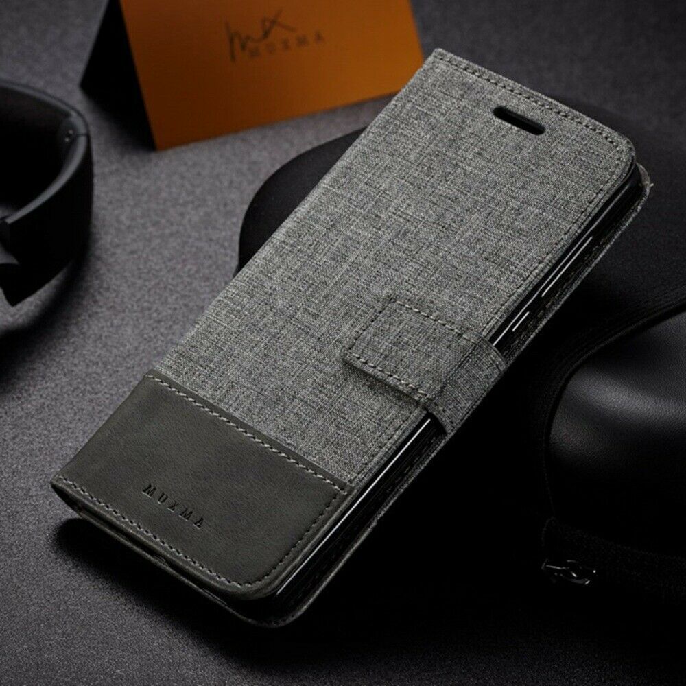 K10) canvas Leather wallet FLIP MAGNETIC BACK cover Case for Samsung Galaxy