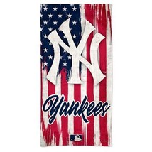 New York Yankees 30&quot; X 60&quot; American Flag Beach Towel New &amp; Officially Licensed - £22.19 GBP