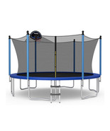 Outdoor Recreational Trampoline with Ladder and Enclosure Net-14 ft - Co... - €519,86 EUR