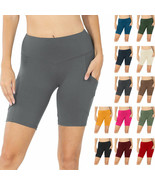 Womens High Waist Workout Biker Yoga Running Shorts Buttery Soft w/ Pockets - £11.62 GBP+
