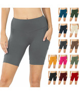 Womens High Waist Workout Biker Yoga Running Shorts Buttery Soft w/ Pockets - $26.00 CAD