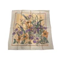 SHINAWATRA THAI SILK Floral Design Silk Scarf 17“ Square Vintage - £13.05 GBP